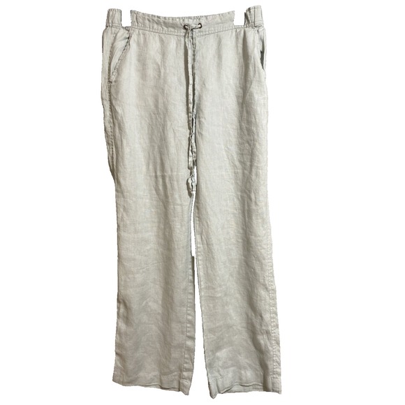 Vince Camuto Women's Pull On Drawstring  Pants Minty Green Size Small 100% Linen - Picture 1 of 8